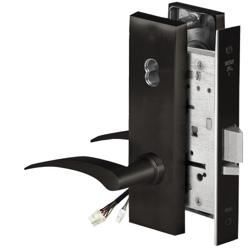 BEST 45HW7DEU17RN622RQE Fail Secure 24V Electrified Mortise Lock 17 Lever N Escutcheon Right Hand Request to Exit Flat Black