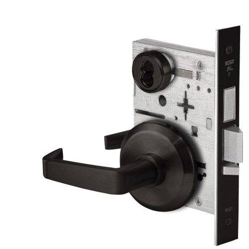 BEST 45HW7TDEL15S62212V Fail Safe 12V With Deadbolt Electrified Mortise Lock 15 Lever S Rose Flat Black
