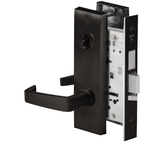 BEST 45HW7TDEU15M622RQE Fail Secure 24V With Deadbolt Electrified Mortise Lock 15 Lever M Escutcheon Request to Exit Flat Black