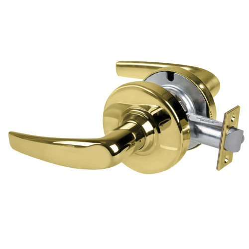 Schlage ND10S ATH 605 Grade 1 Passage Latch Athens Lever Non-Keyed Bright Brass Finish Non-Handed ND10S ATH 605