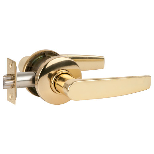 Schlage S10D JUP 605 Grade 2 Tubular Lock Passage/Closet Latch Function Non-Keyed Jupiter Lever Bright Brass Finish Non-Handed