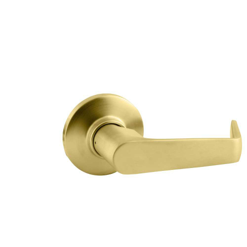 Schlage S170 SAT 606 Grade 2 Tubular Lock Single Dummy Trim Function Non-Keyed Saturn Lever Satin Brass Finish Non-Handed S170 SAT 606