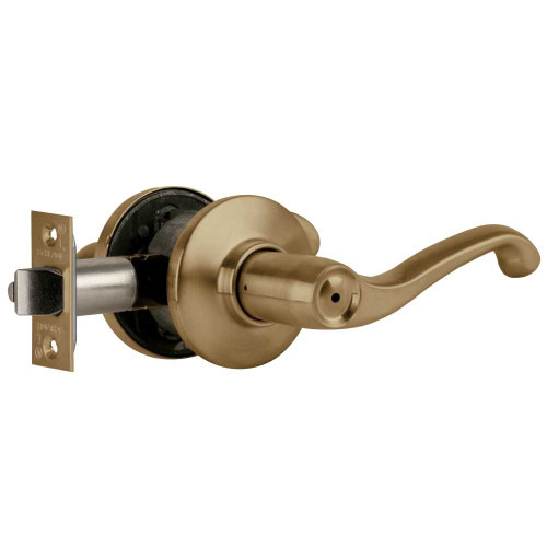 Schlage S40D FLA 609 LH Grade 2 Tubular Lock Privacy Function Non-Keyed Flair Lever Antique Brass Finish Left Hand S40D FLA 609 LH