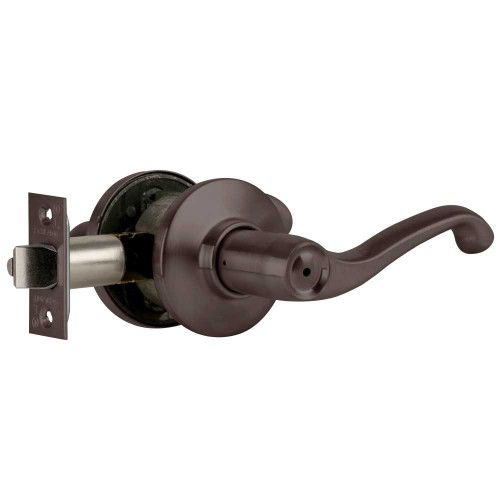 Schlage S40D FLA 613 LH Grade 2 Tubular Lock Privacy Function Non-Keyed Flair Lever Oil-Rubbed Bronze Finish Left Hand S40D FLA 613 LH