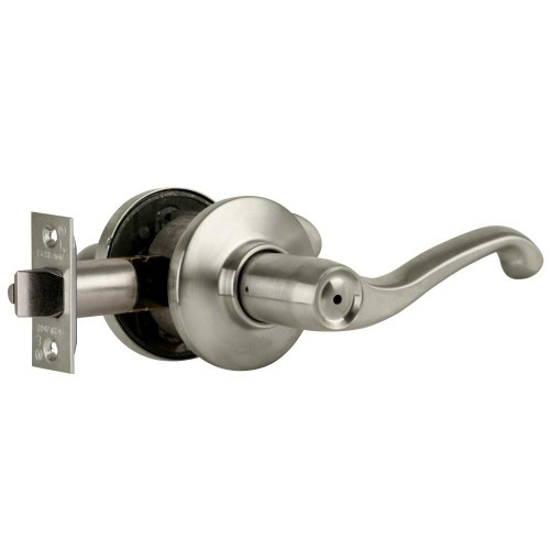 Schlage S40D FLA 619 LH Grade 2 Tubular Lock Privacy Function Non-Keyed Flair Lever Satin Nickel Finish Left Hand S40D FLA 619 LH