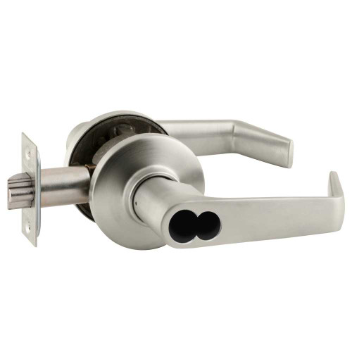 Schlage S51JD SAT 619 Grade 2 Tubular Lock Entrance/Office Function Schlage FSIC Less Core Saturn Lever Satin Nickel Finish Non-Handed S51JD SAT 619
