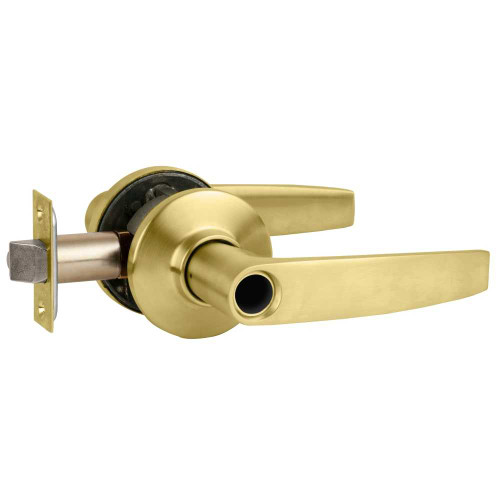 Schlage S51LD JUP 606 Grade 2 Tubular Lock Entrance/Office Function Less Cylinder Jupiter Lever Satin Brass Finish Non-Handed S51LD JUP 606