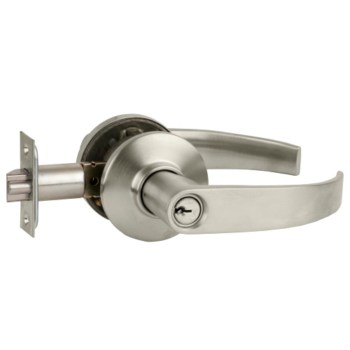 Schlage S51PD NEP 619 Grade 2 Tubular Lock Entrance/Office Function Key in Lever Cylinder Neptune Lever Satin Nickel Finish Non-Handed