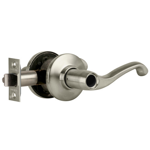 Schlage S80LD FLA 619 RH Grade 2 Tubular Lock Storeroom Function Less Cylinder Flair Lever Satin Nickel Finish Right Hand