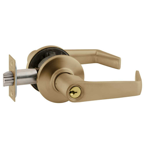 Schlage S80PD SAT 609 Grade 2 Tubular Lock Storeroom Function Key in Lever Cylinder Saturn Lever Antique Brass Finish Non-Handed S80PD SAT 609