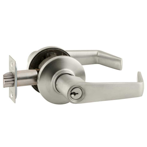 Schlage S80PD SAT 619 Grade 2 Tubular Lock Storeroom Function Key in Lever Cylinder Saturn Lever Satin Nickel Finish Non-Handed S80PD SAT 619