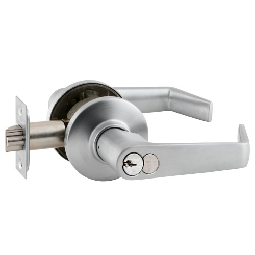 Schlage S80RD SAT 626 Grade 2 Tubular Lock Storeroom Function Schlage FSIC Core Saturn Lever Satin Chrome Finish Non-Handed