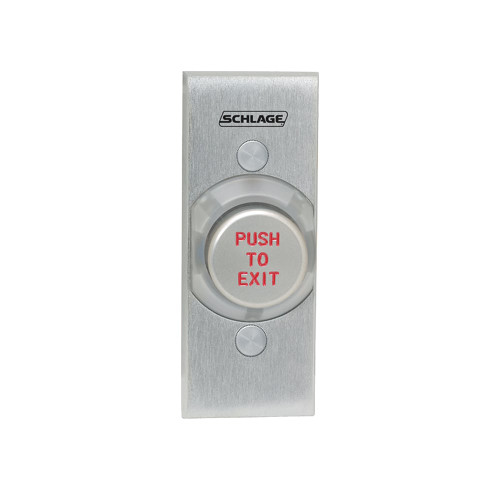 Schlage Electronics 621AL EX NS 1-1/4 Button Single Gang Aluminum Button Engraved PUSH TO EXIT Narrow Stile