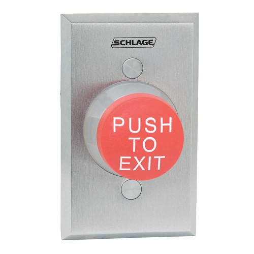 Schlage Electronics 621RD EX AA 1-1/4 Button Single Gang Red PUSH TO EXIT Alternate Action - Maintained 621RD EX AA