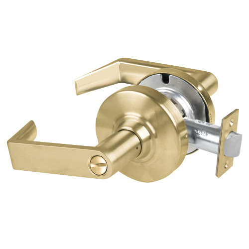 Schlage ND40S RHO 606 Grade 1 Bath/Bedroom Privacy Lock Rhodes Lever Non-Keyed Satin Brass Finish Non-Handed