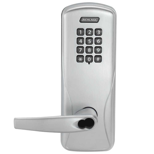 Schlage Electronics CO100CY70KPATH626JYA6R Grade 1 Standalone Electronic Cylindrical Lock Classroom Function Keypad Reader Athens Lever LFIC Yale 6-Pin Core Prep Satin Chrome Finish CO100CY70KPATH626JYA6R