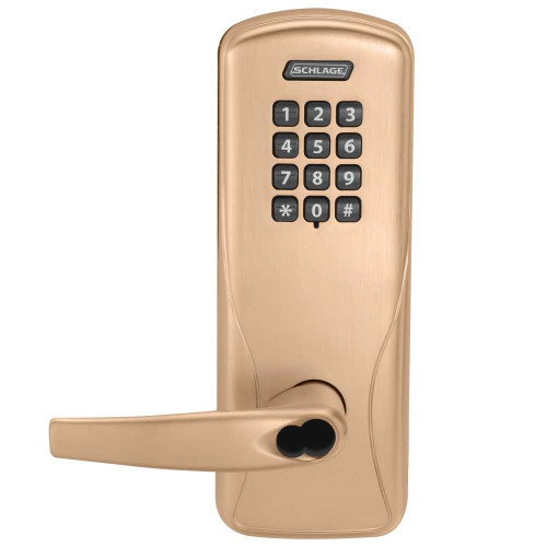 Schlage Electronics CO100MS70KPATH612JR Grade 1 Standalone Electronic Mortise Lock Classroom Function Keypad Reader Athens Lever FSIC Prep Satin Bronze Finish Clear Coated Finish CO100MS70KPATH612JR