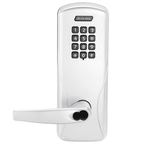 Schlage Electronics CO100MS70KPATH625BR Grade 1 Standalone Electronic Mortise Lock Classroom Function Keypad Reader Athens Lever SFIC Prep Bright Chrome Finish CO100MS70KPATH625BR