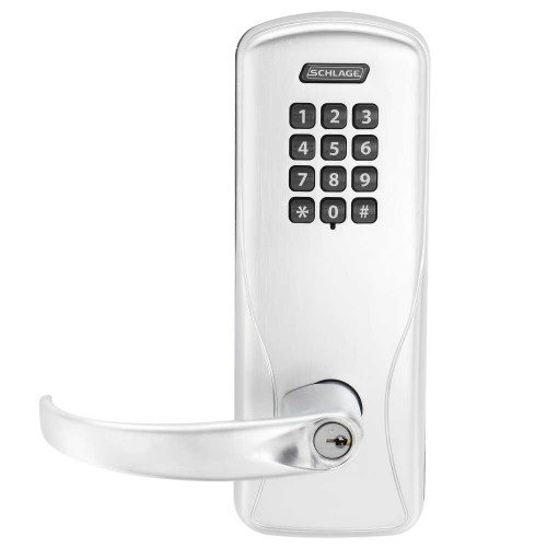 Schlage Electronics CO100MS70KPSPA625PR Grade 1 Standalone Electronic Mortise Lock Classroom Function Keypad Reader Sparta Lever With Schlage Standard Cylinder Bright Chrome Finish CO100MS70KPSPA625PR