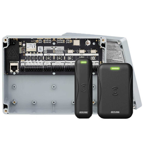Schlage Electronics CTE-MTB15-485-B CTE ENGAGE Single Door Controller with Mobile Enabled Multi-Tech Single Gang Reader Kit Direct RS-485 Connection 125 kHz Proximity Card 1356 MHz Smart Card FIPS 201-2 Compliant Black CTE-MTB15-485-B