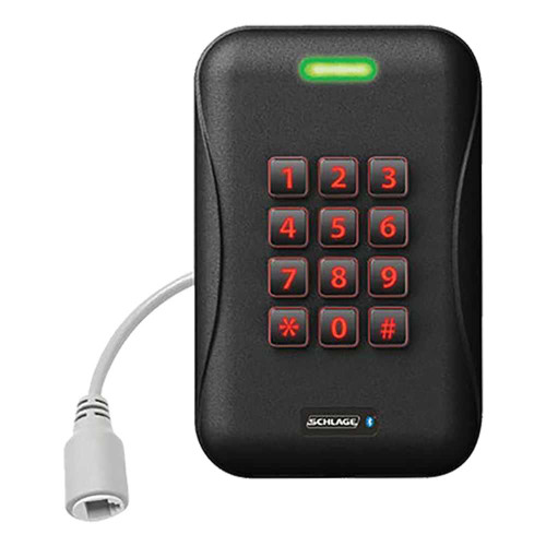 Schlage Electronics RCK15 BLK Single Gang Mount Multi-Technology Bluetooth NFC Smart Credentials 1356 MHz and Standard Proximity Credentials 125 kHz IP Reader Controller with Keypad Black Cover RCK15 BLK