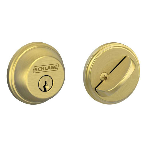 Schlage Residential B60 608 KD Grade 1 Single Cylinder Deadbolt Lock Conventional Cylinder 5 Pins Keyed Different Dual Option Latch Oxidized Satin Brass Clear Coated Finish B60 608 KD