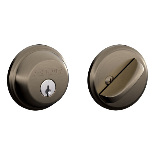 Schlage Residential B60 620 KD Grade 1 Single Cylinder Deadbolt Lock Conventional Cylinder 5 Pins Keyed Different Dual Option Latch Satin Nickel Plated Blackened Satin Relieved CC Finish