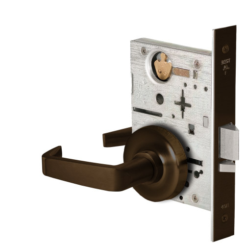 BEST 45HW0NXEL15R611 Fail Safe 24V No Key Override Electrified Mortise Lock 15 Lever R Rose Bright Bronze