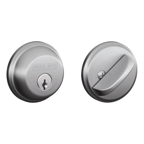 Schlage Residential B60 626 12-287 KA4 Grade 1 Single Cylinder Deadbolt Lock Conventional Cylinder 5 Pins Keyed Alike in Groups of 4 Triple Option Latch Satin Chrome Finish