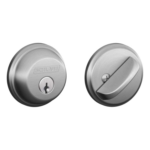 Schlage Residential B60 626 KD Grade 1 Single Cylinder Deadbolt Lock Conventional Cylinder 5 Pins Keyed Different Dual Option Latch Satin Chrome Finish B60 626 KD