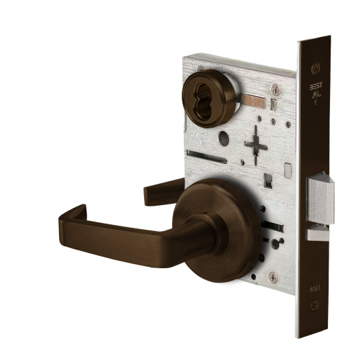 BEST 45HW7WEU15H61112V Fail Secure 12V Double Cylinder Electrified Mortise Lock 15 Lever H Rose Bright Bronze