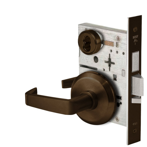 BEST 45HW7TDEU15S611 Fail Secure 24V With Deadbolt Electrified Mortise Lock 15 Lever S Rose Bright Bronze