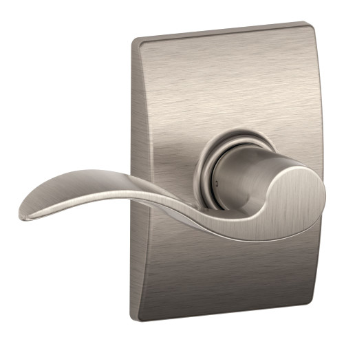 Schlage Residential F10 ACC 619 CEN Grade 2 Passage Latch Accent Lever Century Rose Satin Nickel Finish