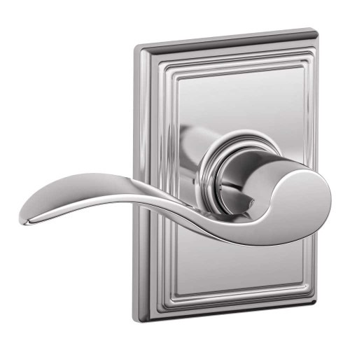 Schlage Residential F10 ACC 625 ADD Grade 2 Passage Latch Accent Lever Addison Rose Bright Chrome Finish F10 ACC 625 ADD
