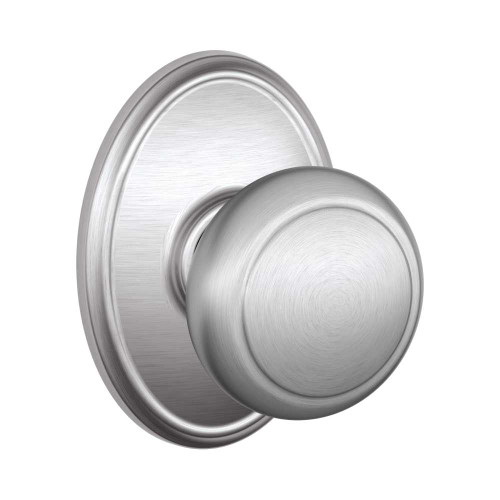 Schlage Residential F10 AND 626 WKF Passage Latch Andover Knob Wakefield Rose Satin Chrome F10 AND 626 WKF