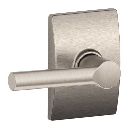 Schlage Residential F10 BRW 619 CEN Grade 2 Passage Latch Broadway Lever Century Rose Satin Nickel Finish F10 BRW 619 CEN