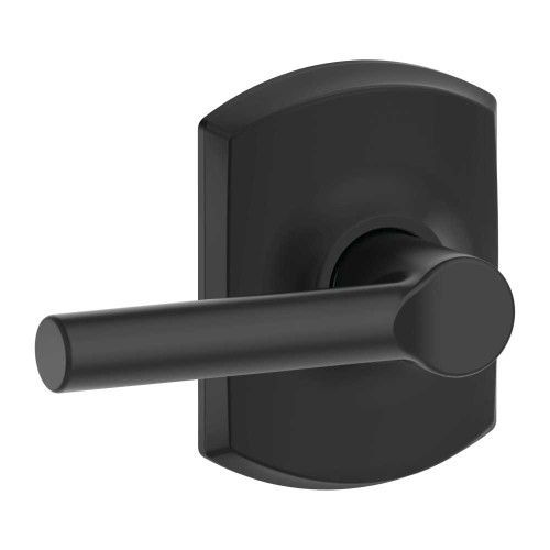 Schlage Residential F10 BRW 622 GRW Grade 2 Passage Latch Broadway Lever Greenwich Rose Black Finish F10 BRW 622 GRW