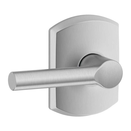 Schlage Residential F10 BRW 626 GRW Grade 2 Passage Latch Broadway Lever Greenwich Rose Satin Chrome Finish F10 BRW 626 GRW