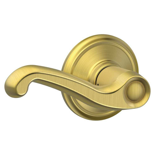 Schlage Residential F10 FLA 608 Grade 2 Passage Latch Flair Lever Oxidized Satin Brass Finish F10 FLA 608