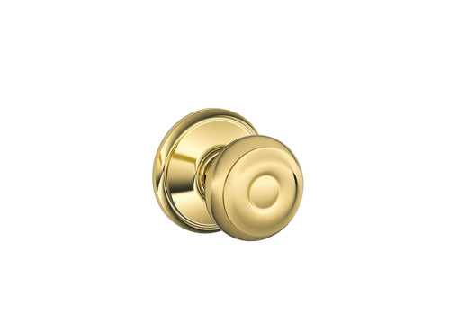 Schlage Residential F10 GEO 505 Passage Latch Georgian Knob Lifetime Brass F10 GEO 505