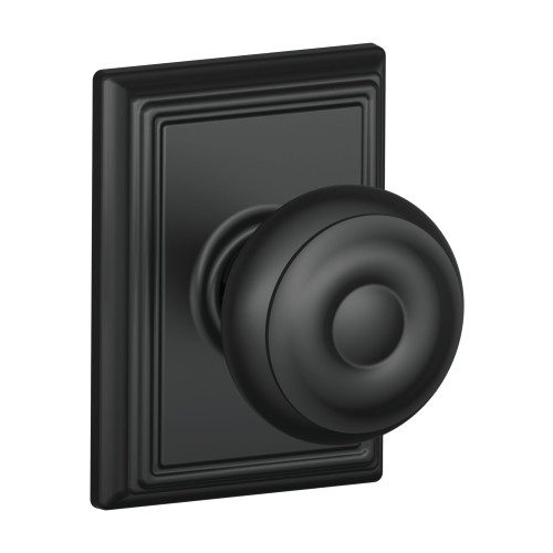 Schlage Residential F10 GEO 622 ADD Passage Latch Georgian Knob Addison Rose Black