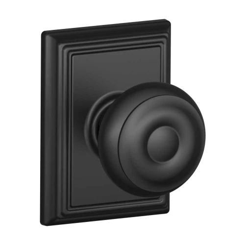 Schlage Residential F10 GEO 622 ADD Passage Latch Georgian Knob Addison Rose Black F10 GEO 622 ADD