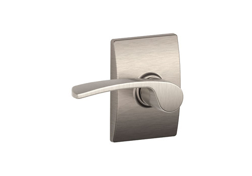 Schlage Residential F10 MER 619 CEN Grade 2 Passage Latch Merano Lever Century Rose Satin Nickel Finish F10 MER 619 CEN
