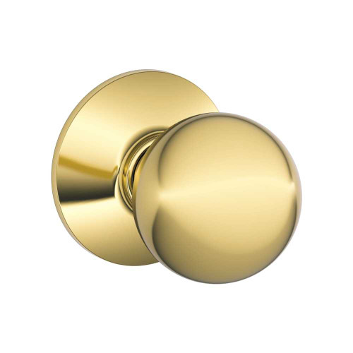 Schlage Residential F10 ORB 505 Passage Latch Orbit Knob Lifetime Brass F10 ORB 505