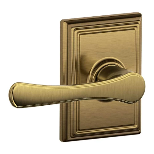 Schlage Residential F10 VLA 609 ADD Grade 2 Passage Latch Avila Lever Addison Rose Satin Brass Blackened Satin Relieved Clear Coated Finish F10 VLA 609 ADD