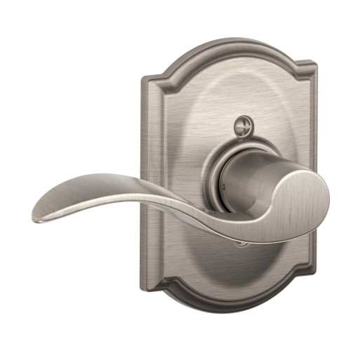 Schlage Residential F170 ACC 619 CAM LH Grade 2 Single Dummy Accent Lever Camelot Rose Satin Nickel Finish F170 ACC 619 CAM LH