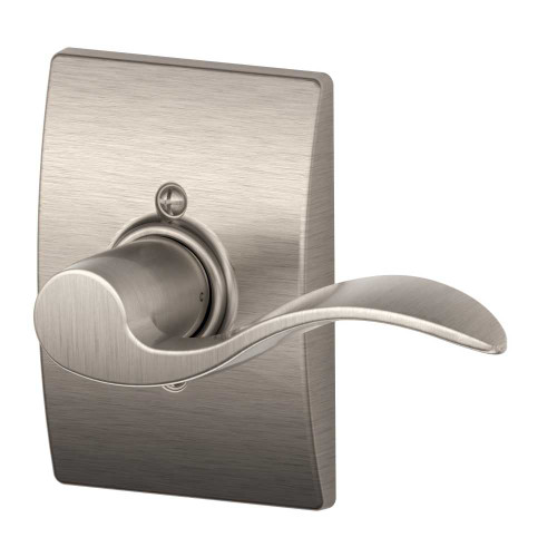 Schlage Residential F170 ACC 619 CEN RH Grade 2 Single Dummy Accent Lever Century Rose Satin Nickel Finish F170 ACC 619 CEN RH