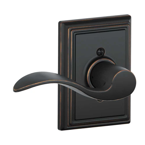 Schlage Residential F170 ACC 716 ADD LH Grade 2 Single Dummy Accent Lever Addison Rose Antique Bronze Finish F170 ACC 716 ADD LH