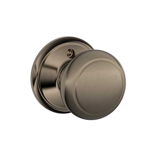 Schlage Residential F170 AND 620 Single Dummy Andover Knob Antique Nickel F170 AND 620