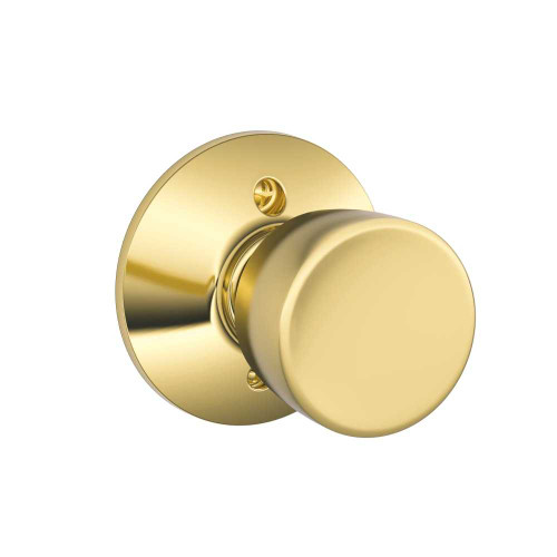 Schlage Residential F170 BEL 605 Single Dummy Bell Knob Bright Brass F170 BEL 605